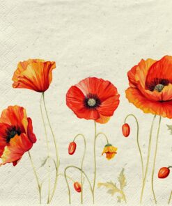 Șervețel - Poppies on Grass - 33x33 cm