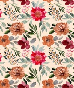 Șervețel - Red Floral pattern - 33x33 cm