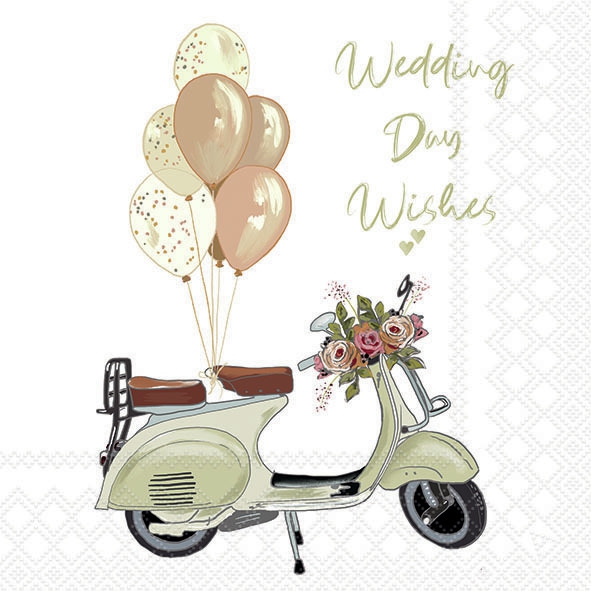 Șervețel - Wedding day wishes - 33x33 cm 1 Șervețel - Wedding day wishes - 33x33 cm
