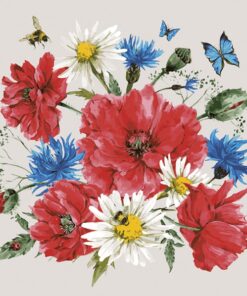 Șervețel - Wild Flowers with Poppies - 33x33 cm