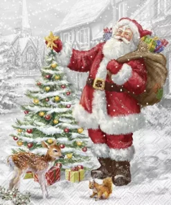 Șervețel – Santa Xmas Tree – 25×25 cm