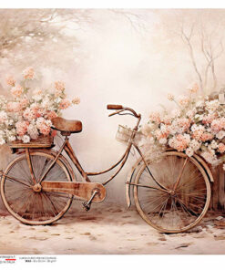 Hârtie de orez - Bicycle with Flowers 2 - A4