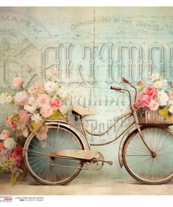 Hârtie de orez - Bicycle with Flowers - A4