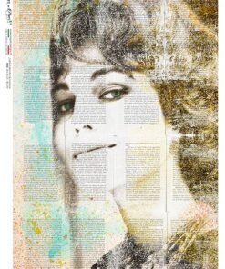 Hârtie de orez – Vintage Smiling Lady – A3