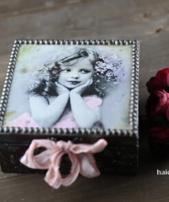Cutie cu dichis - vintage - 16x16 cm