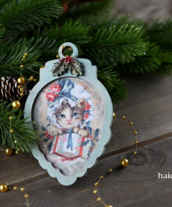 Ornament brad - con cu poveste - 12,8×8 cm