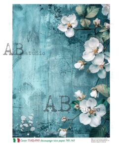 Hârtie de orez - Blue & White 2 - A4