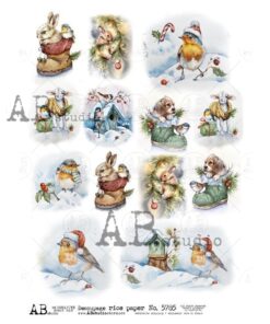 Hârtie de orez - Christmas Joy - A4