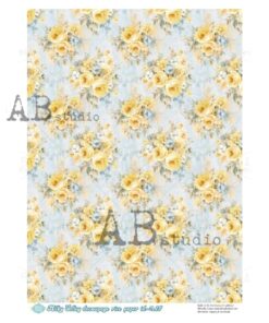 Hârtie de orez - Mini Yellow Roses - A4