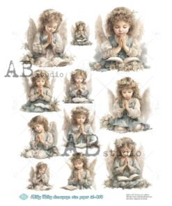 Hârtie de orez - Praying Angel - A4