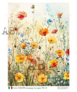 Hârtie de orez - Wild Flowers2 - A4