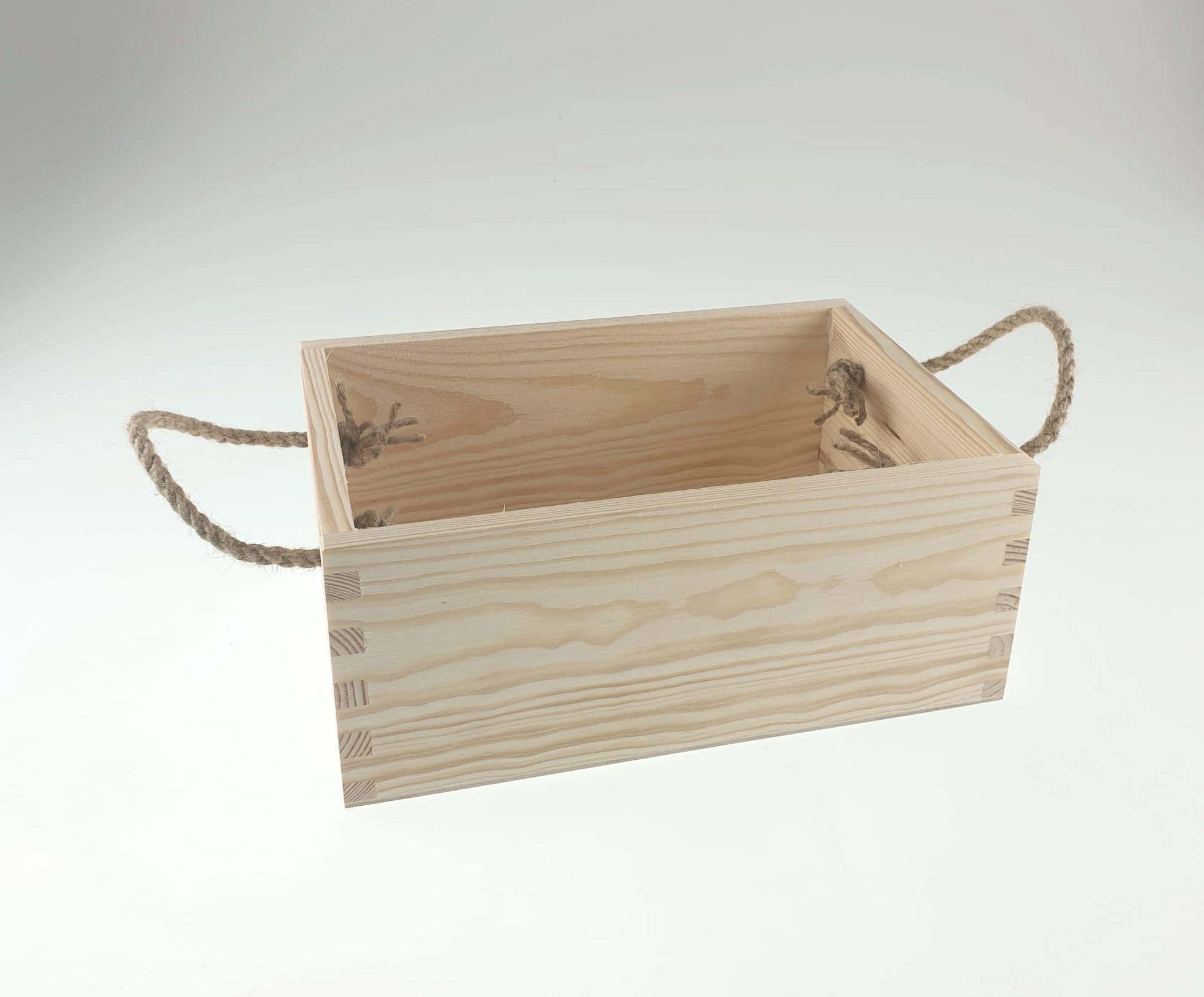 Lădiță cu mânere funie - 24,5x17x10 cm 1 Lădiță cu mânere funie - 24,5x17x10 cm