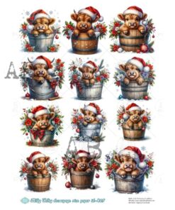 Hârtie de orez - Christmas Calf - A4