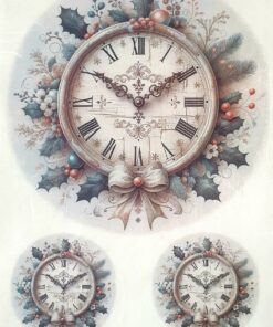Hârtie de orez - Christmas Clock - A4