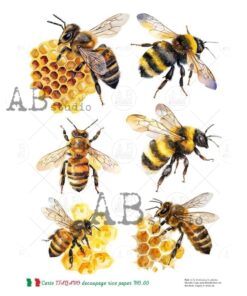 Hârtie de orez - Honey Bees - A4
