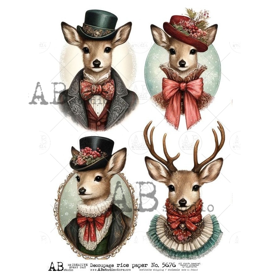 Hârtie de orez - Mr. and Ms. Deer - A4 1 Hârtie de orez - Mr. and Ms. Deer - A4