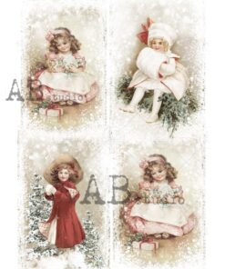 Hârtie de orez – Vintage Christmas - A3