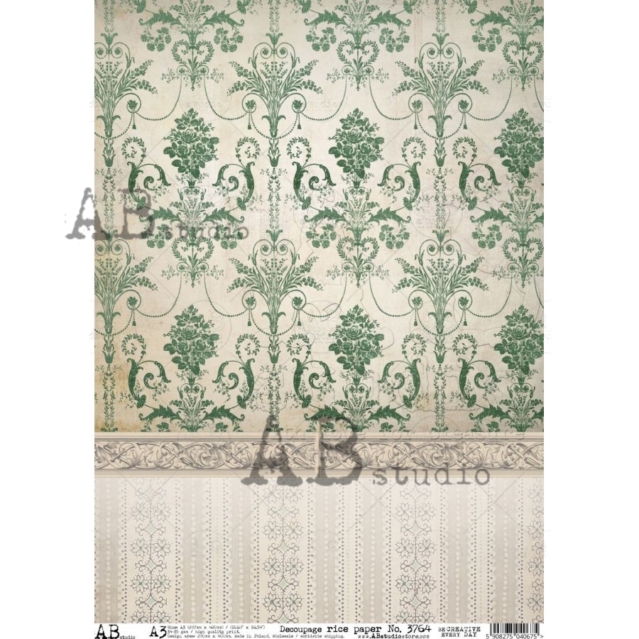 Hârtie de orez – Wallpaper Green - A3 1 Hârtie de orez – Wallpaper Green - A3