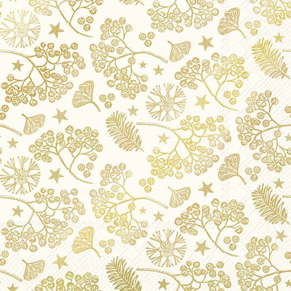 Șervețel - Bright Winter Branches gold - 33x33 cm 1 Șervețel - Bright Winter Branches gold - 33x33 cm
