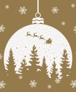 Șervețel - Christmas Bauble gold - 33x33 cm
