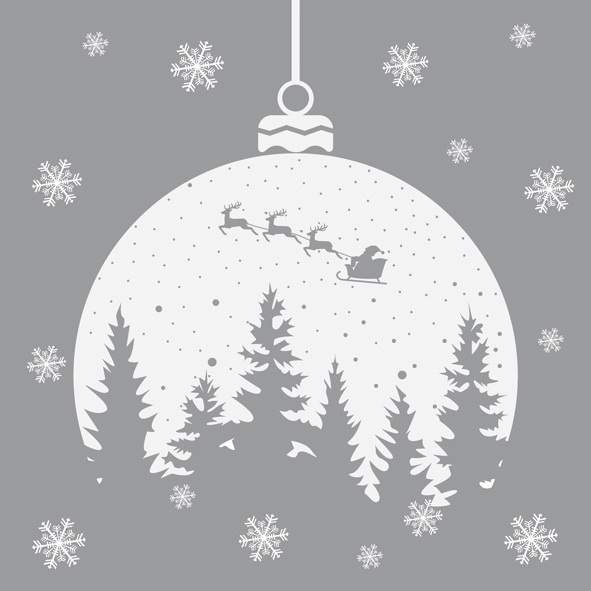 Șervețel - Christmas Bauble silver - 33x33 cm 1 Șervețel - Christmas Bauble silver - 33x33 cm