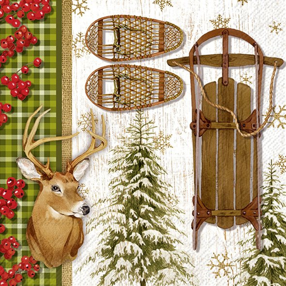 Șervețel - Christmas Cabin - 33x33 cm 1 Șervețel - Christmas Cabin - 33x33 cm