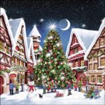 Șervețel - Christmas Market - 33x33 cm