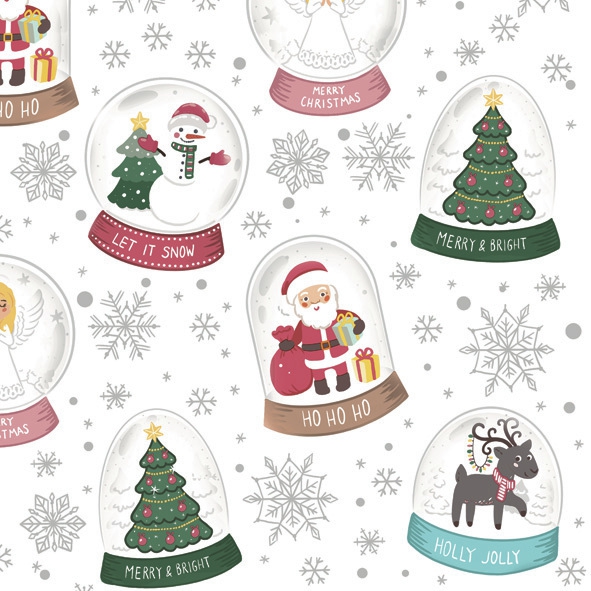 Șervețel - Christmas Snow Globes - 33x33 cm 1 Șervețel - Christmas Snow Globes - 33x33 cm
