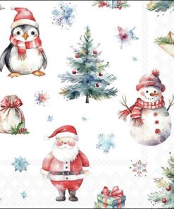 Șervețel - Christmas Trio white - 33x33 cm
