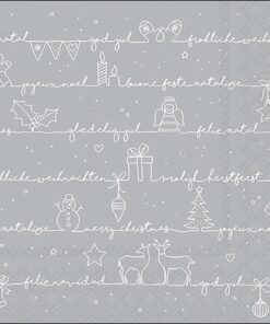 Șervețel - Christmas Wishes silver - 33x33 cm
