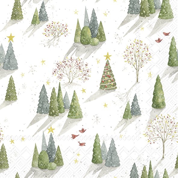 Șervețel - Decorated Tree - 33x33 cm 1 Șervețel - Decorated Tree - 33x33 cm