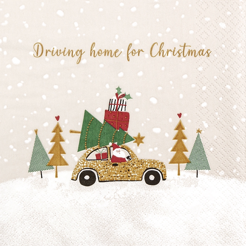 Șervețel - Driving Home for Xmas - 33x33 cm 1 Șervețel - Driving Home for Xmas - 33x33 cm