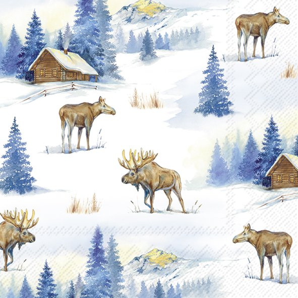 Șervețel - Elk Landscape - 33x33 cm 1 Șervețel - Elk Landscape - 33x33 cm