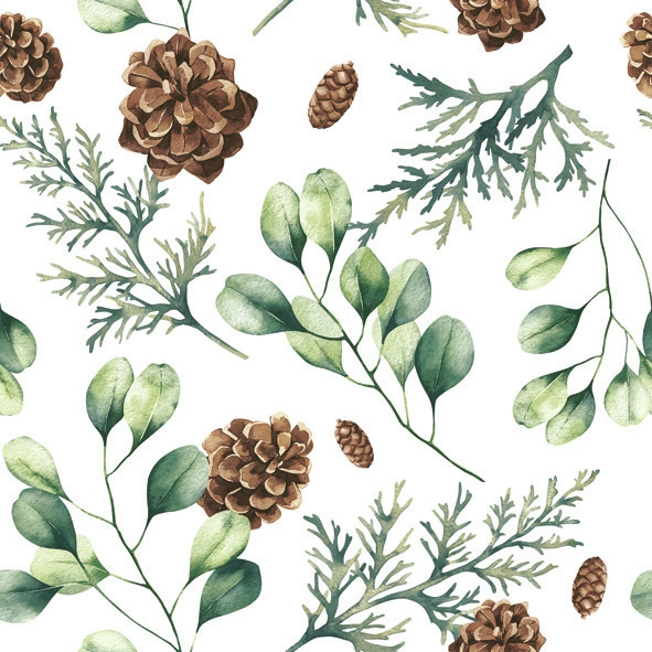 Șervețel - Eucalyptus with Cones - 33x33 cm 1 Șervețel - Eucalyptus with Cones - 33x33 cm