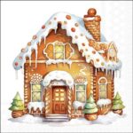 Șervețel - Gingerbread House - 33x33 cm