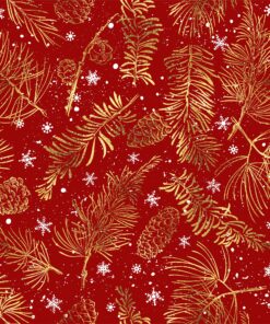 Șervețel - Golden Branches on Red - 33x33 cm