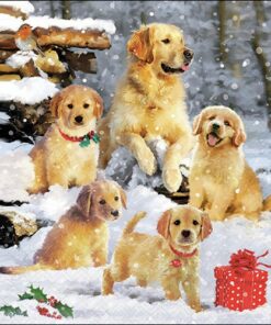 Șervețel - Golden Retriever Puppies - 33x33 cm