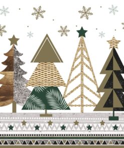 Șervețel - Graphic Christmas Trees - 33x33 cm