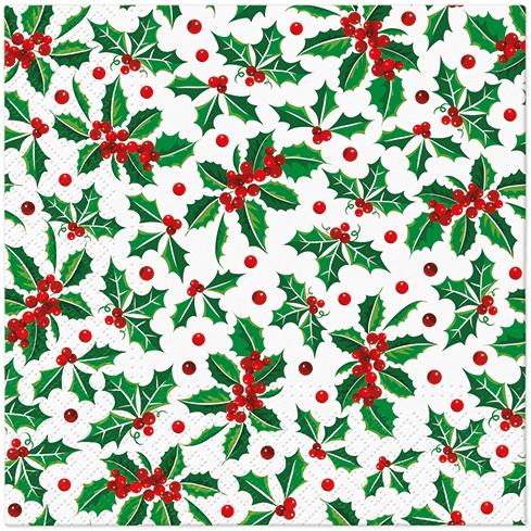 Șervețel - Holly Pattern - 33x33 cm 1 Șervețel - Holly Pattern - 33x33 cm