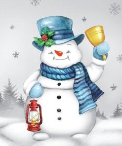 Șervețel - Joyful Snowmen with Bell - 33x33 cm