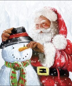 Șervețel - Santa and Snowman - 33x33 cm