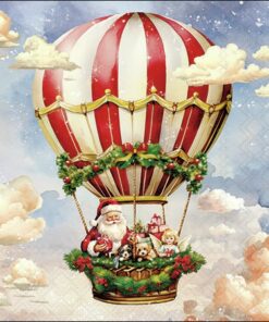 Șervețel - Santas Air Balloon - 25x25 cm