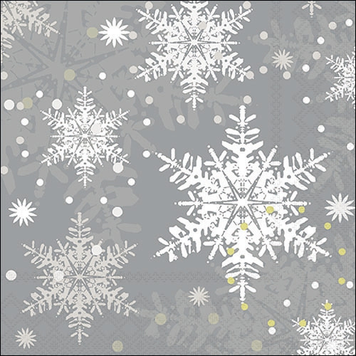 Șervețel - Snowflakes grey - 33x33 cm 1 Șervețel - Snowflakes grey - 33x33 cm