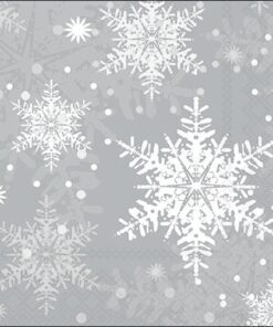 Șervețel - Snowflakes silver - 33x33 cm