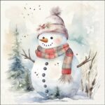 Șervețel - Snowman in Nature - 33x33 cm