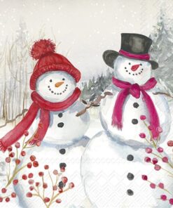 Șervețel - Snowmen Family - 25x25 cm