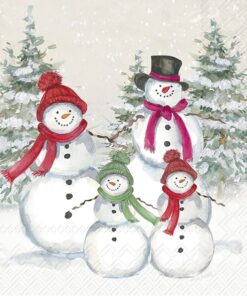 Șervețel - Snowmen Family - 33x33 cm