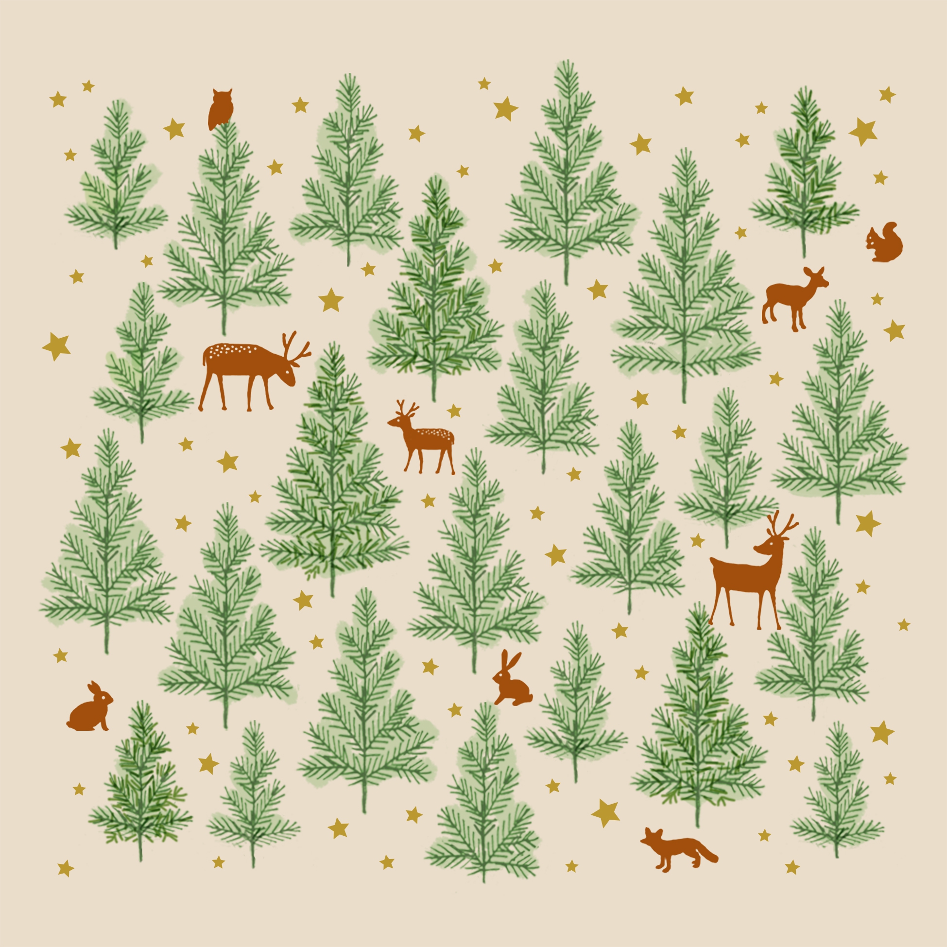 Șervețel - Tiny Forest - 33x33 cm 1 Șervețel - Tiny Forest - 33x33 cm