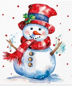 Șervețel - Watercolor Snowman - 33x33 cm