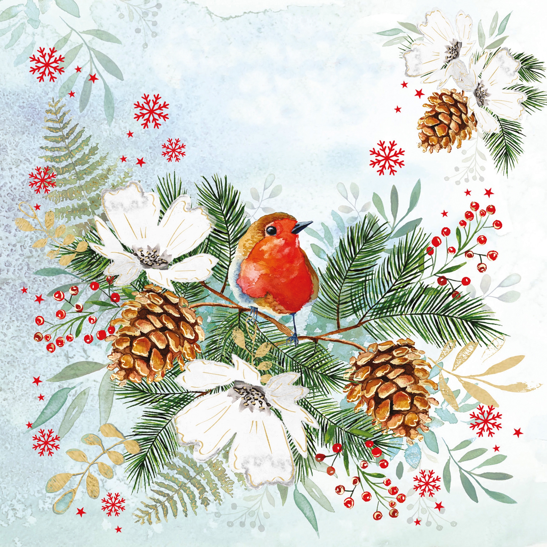 Șervețel - Winter Birdy - 33x33 cm 1 Șervețel - Winter Birdy - 33x33 cm